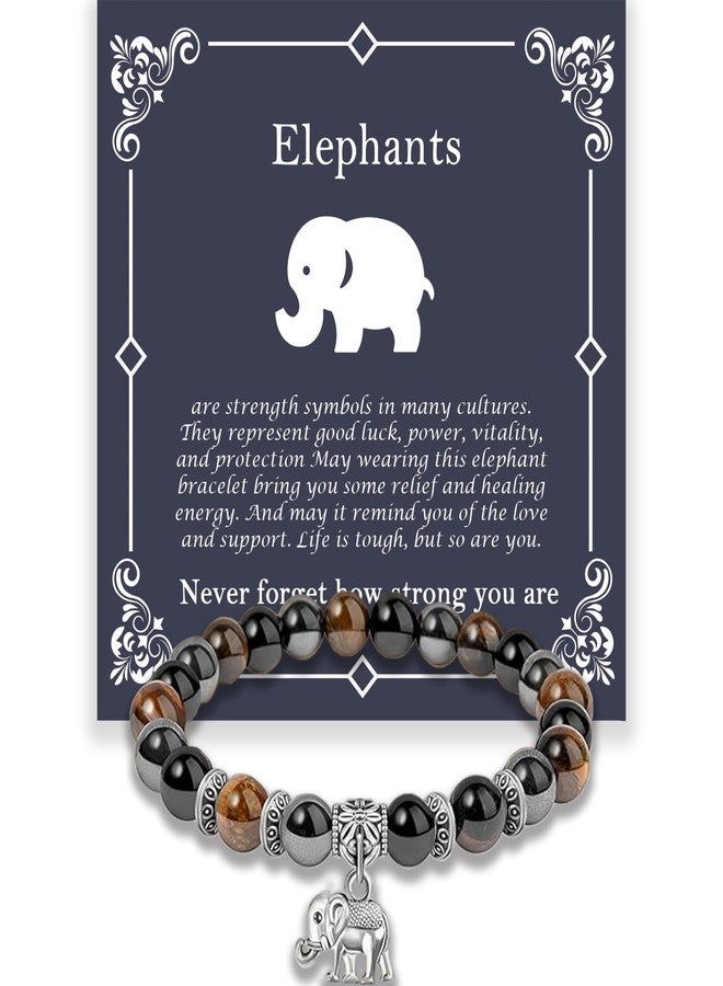 Daxtril Elephant Bracelet Gifts for Men Women, Stainless Steel Mom Elephant Chain Link Party Bracelet, Motivational Gifts for Daddy Mom, Mothers Day, Strength Bracelets for Women Her, Christmas Gift